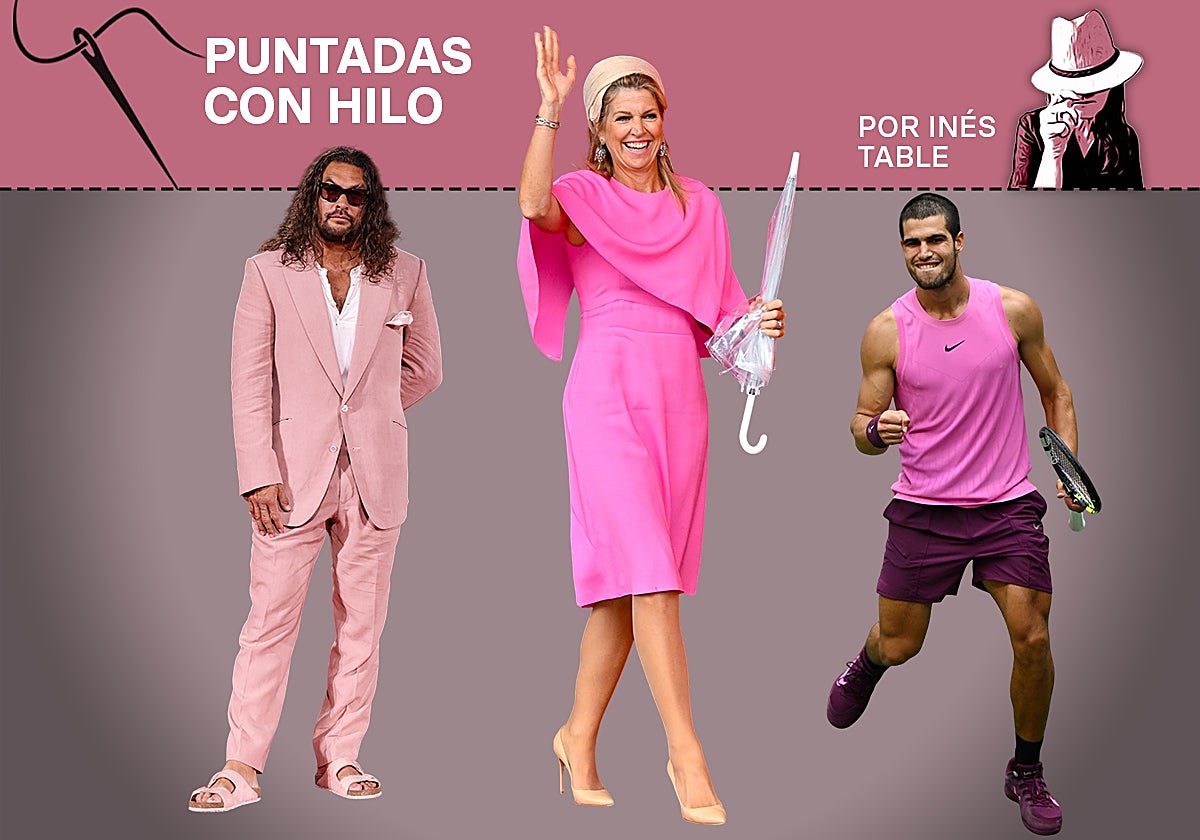 Jason Momoa, la reina Máxima y Alcaraz visten la vida de color rosa