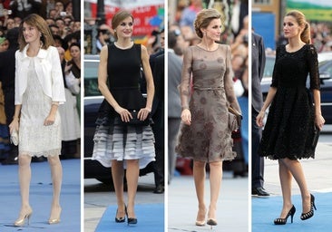 Todos los vestidos de la Reina Letizia en los Premios Princesa de Asturias
