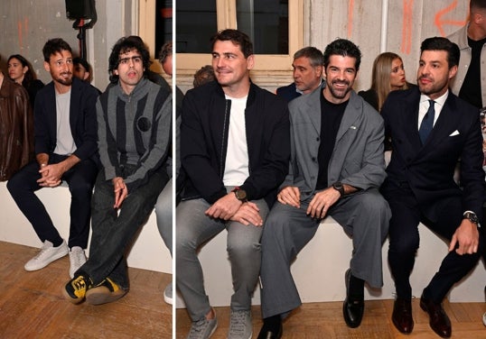 Ariz Aduriz, Diego Ibáñez, Íker Casillas, Miguel Angel Muñoz y Miguel Torres en primera fila en La Liga Fashion Night.