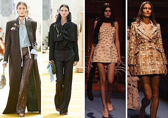 Dos trajes de Pedro del Hierro y un par de minivestidos de Teresa Helbig.