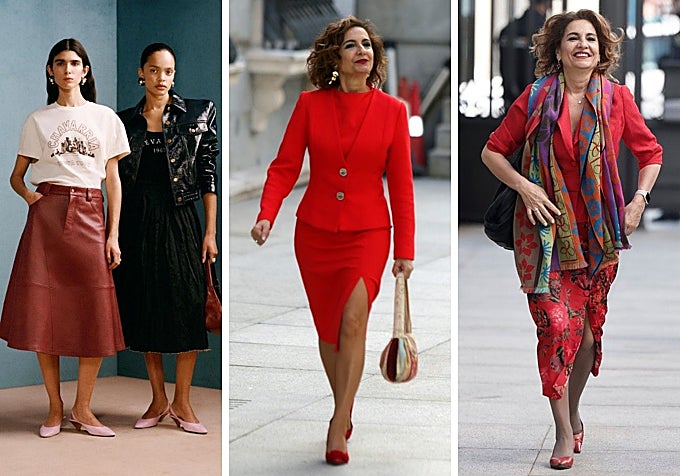 Dos looks de la nueva colección Willy Chavarria diseñada por María Jesús Montero para Zara los días 11 de febrero y 25 de marzo, días de su despedida en la Cámara de Representantes.