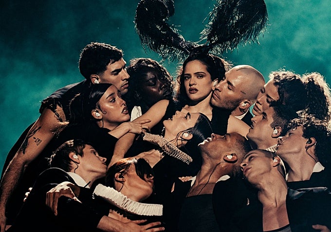 Rosalía durante el concierto de Madrid.