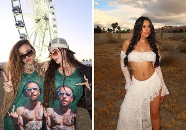 Lola y Sofía Moreno y Marta Díaz en Coachella 2026.