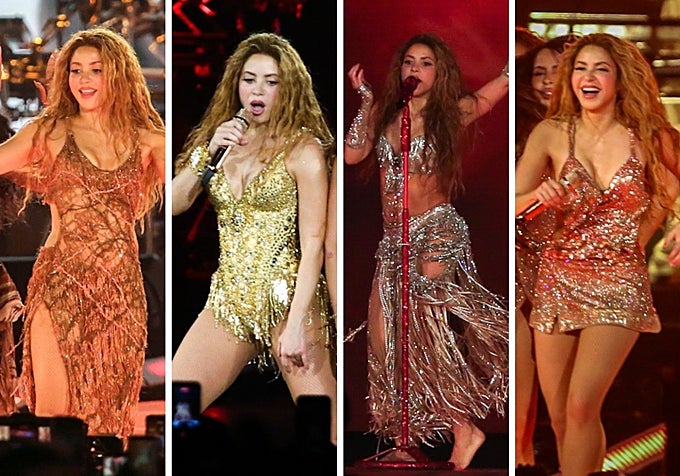Shakira con 'looks' de Natalia Fedner y ETRO, entre otros, durante su concierto en Copacabana.
