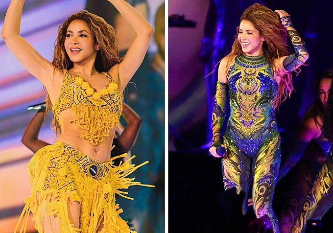 Shakira con un conjunto de Giovanna Resende y un mono de Dario Mittmann, durante su concierto en Copacabana.