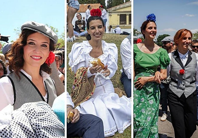 Isabel Díaz Ayuso, Rocío Monasterios, Rita Maestre y Mónica García vestidas de chulapas y chulapos.