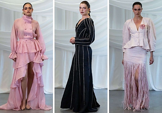 Pliegues y flecos en el desfile de Faride.