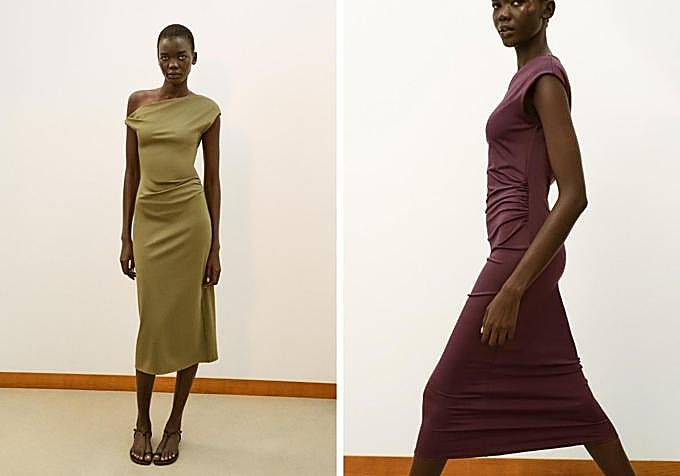 Vestido midi asimétrico.