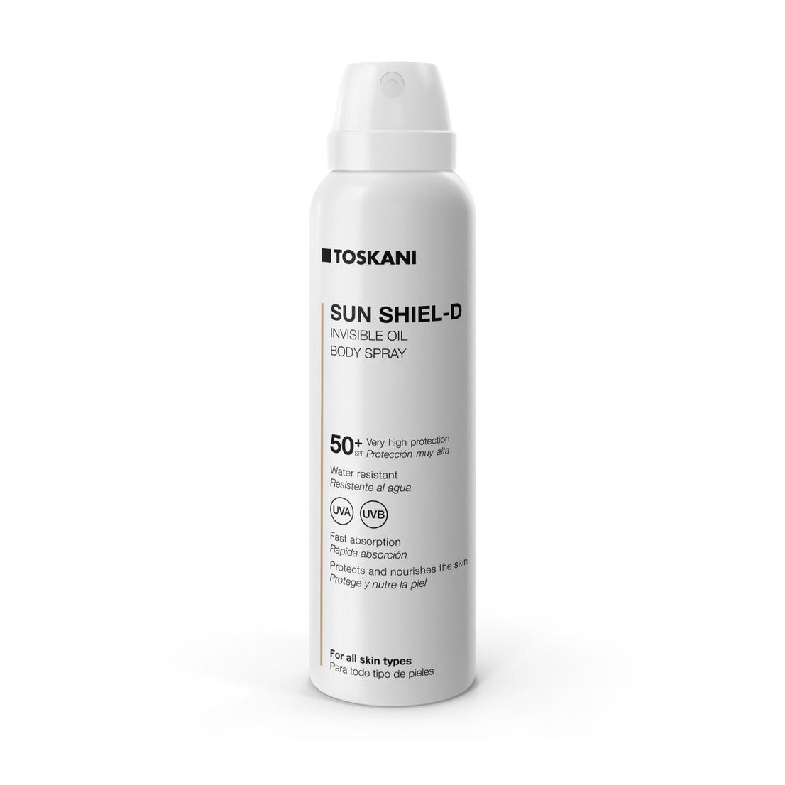 Bruma corporal transparente que redefine el gesto de la protección solar corporal con una fórmula que combina muy alta protección SPF50+ y una experiencia sensorial excepcional. Diseñado para todo tipo de pieles, incluidas las más sensibles, protege eficazmente frente a los efectos nocivos de la exposición solar mientras aporta confort y nutrición. Su bruma ultraligera envuelve la piel en un velo transparente de rápida absorción que deja un acabado invisible, uniforme y luminoso. Resistente al agua y de textura sedosa, se funde con la piel sin dejar sensación grasa. Precio: 39,90 €.