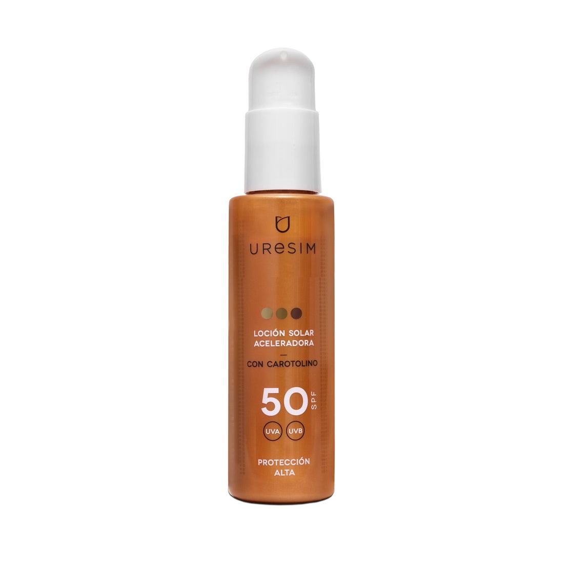 Loción solar con protección muy alta SPF 50 y acción potenciadora del bronceado. Su fórmula combina filtros UVA/UVB con activos antioxidantes para ayudar a proteger la piel frente al estrés oxidativo asociado a la exposición solar. Su textura ligera y de fácil aplicación está pensada para quienes desean disfrutar de una protección elevada sin renunciar a una piel luminosa y a un bronceado progresivo y uniforme. La fórmula incorpora carotolino, extracto de zanahoria y vitamina E, una combinación de activos que contribuyen a mantener la piel protegida y cuidada. Precio: 18,50 €.