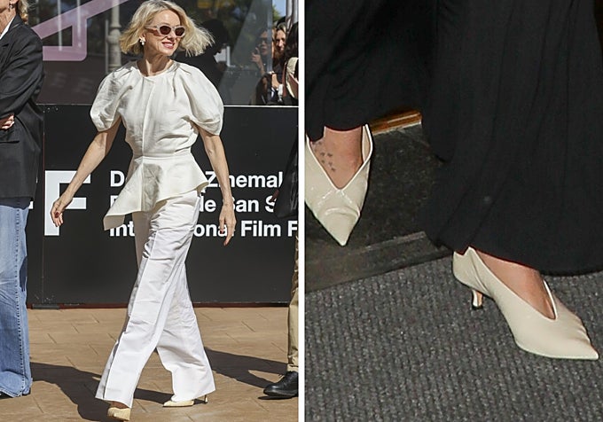 Naomi Watts en San Sebastián; y el detalle de los zapatos de Dakota Johnson