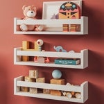 Imagen - Nature Supplies - Juego de 3 estantes de Pared de Madera Maciza Blanca