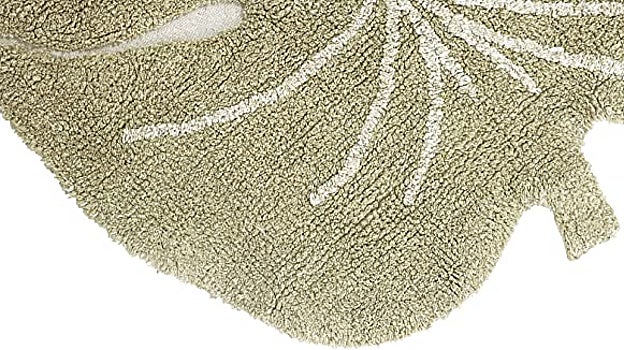 Lorena Canals - Alfombra Lavable Monstera en Color Natural y Oliva