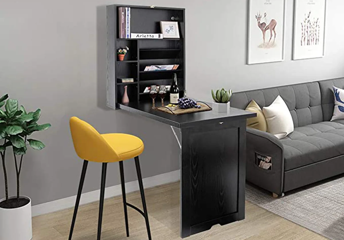 Mesa plegable de pared para el hogar, mesa plegable para ahorrar espacio,  mesa de trabajo plegable para estudio, banco de trabajo, hogar, oficina