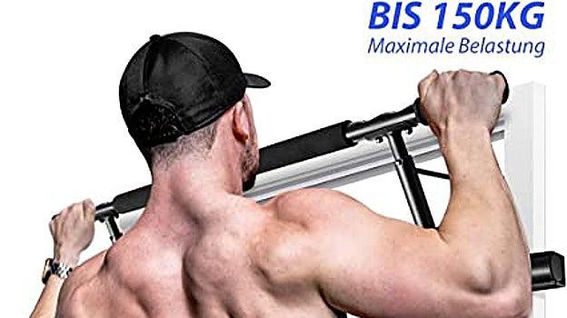 Barra de dominadas para fitness con 2 tipos diferentes de asas