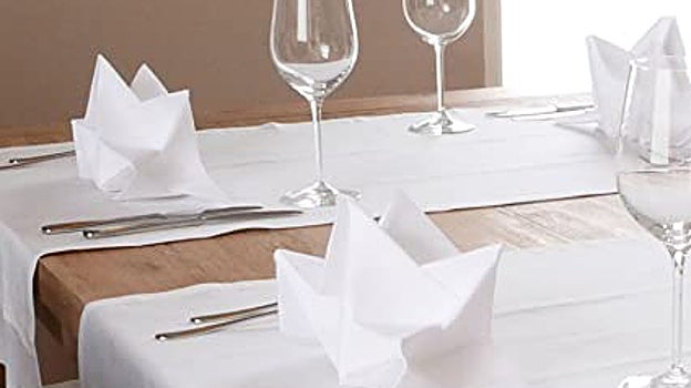 ZOLLNER 6 servilletas de Tela Blancas 50x50 cm