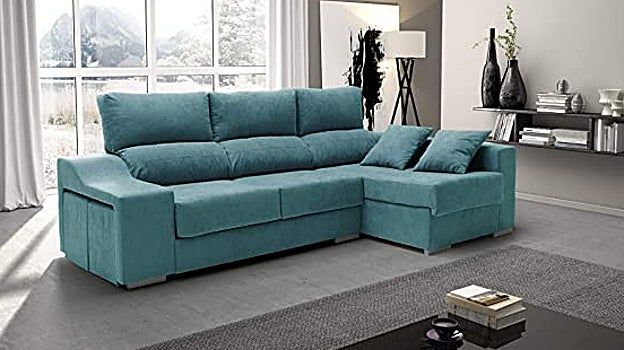 Sofá color turquesa