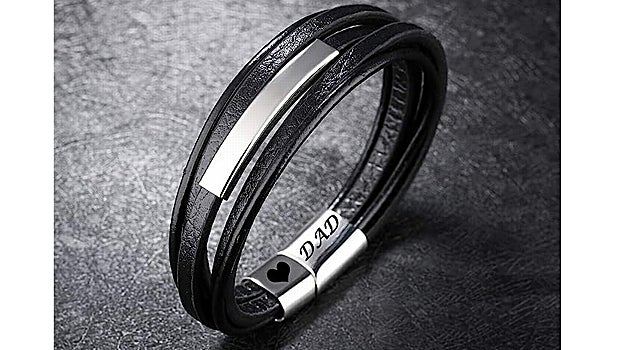 Pulsera de cuero y acero inox