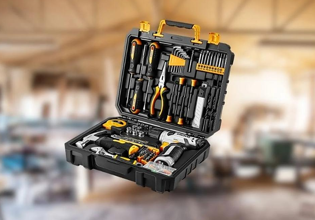 Este maletín DEKO con taladro incluido es la solución rápida para chapuzas, muebles y arreglos del día a día