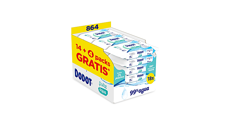 Toallitas Dodot Pure Aqua en formato gigante