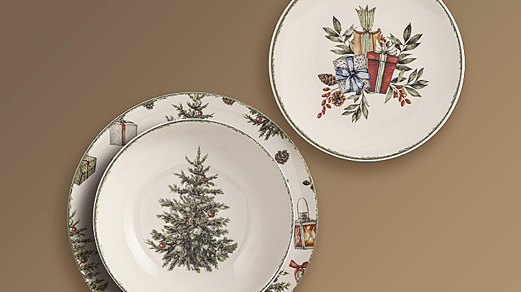 H&amp;H Vajilla porcelana de 18 piezas