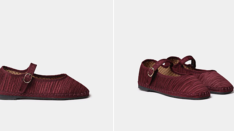Merceditas en material plisado al 30%
