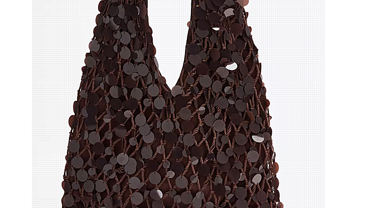 Bolso de hombro con abalorios