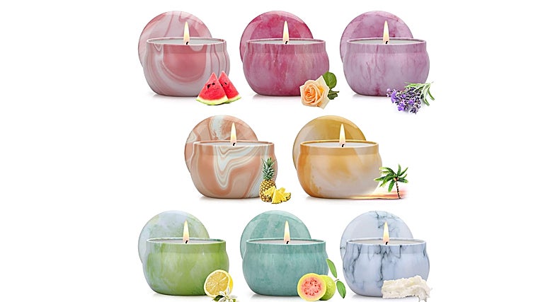 Set de ocho velas aromáticas