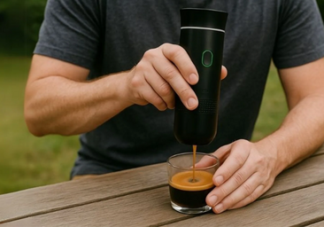 Preparatu café desde cualquier sitio con esta cafetera portátil de DENOKIN, ahora de oferta en AliExpress