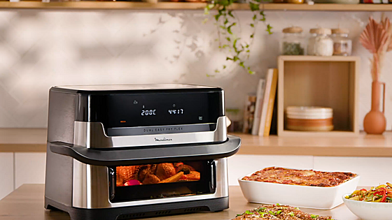 Prepara recetas sanas y deliciosas con la freidora de aire Dual Easy Fry Flex de Moulinex, ahora en oferta