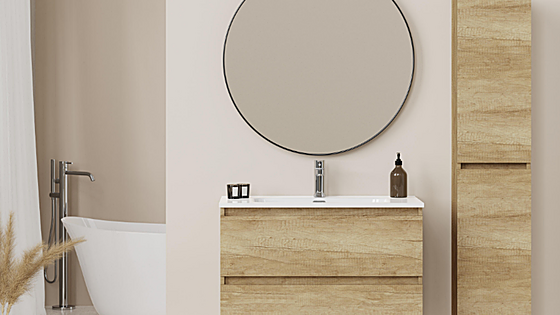 Renueva tu baño con este mueble con lavabo y disfruta del descuento de Leroy Merlin