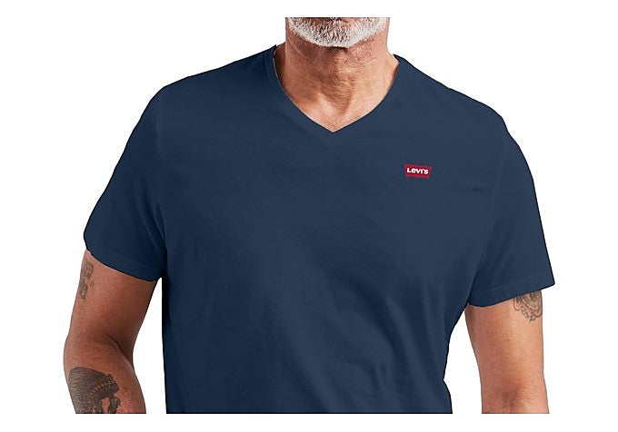 amiseta Levi's Original Housemark de cuello de pico en azul oscuro