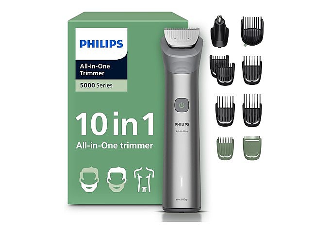 ecortadora Philips Serie 5000 MG5918/15 con sus cabezales intercambiables