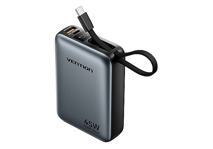 atería externa Vention de 20.000 mAh con cables integrados
