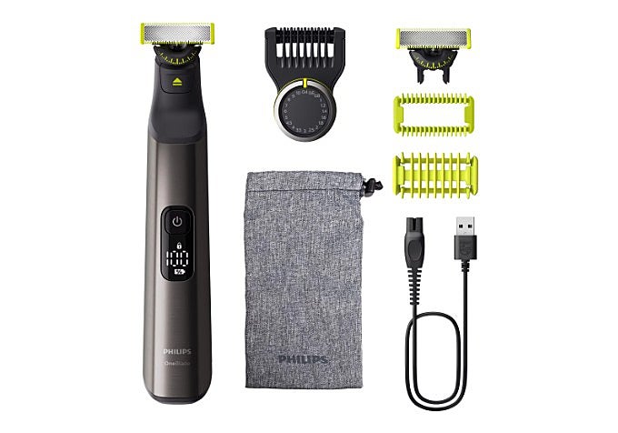 ecortadora Philips OneBlade con cuchilla de cara y de cuerpo