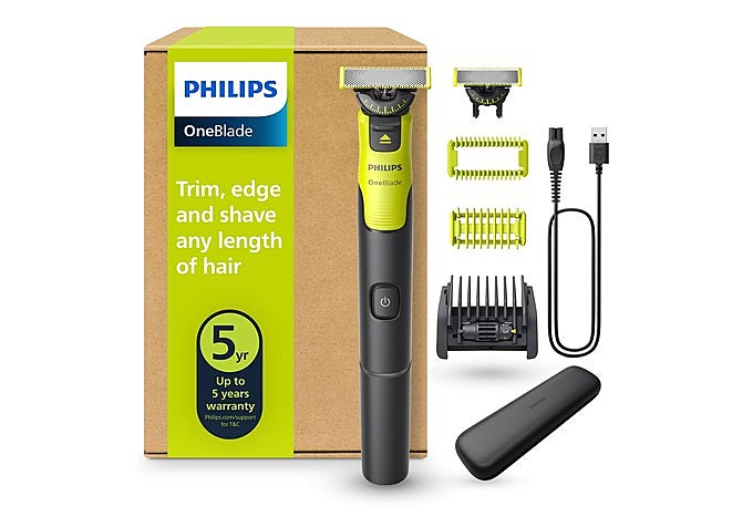 feitadora Philips OneBlade 360 QP4631 con su estuche de viaje