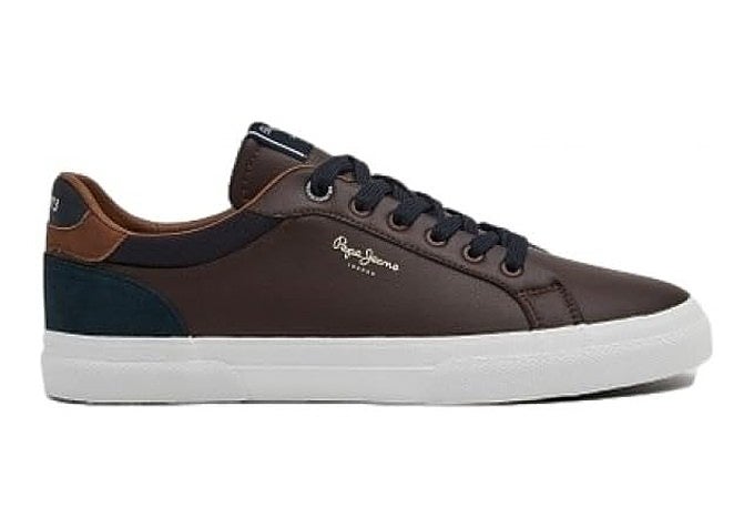 apatillas Pepe Jeans Kenton Court de piel marrón para hombre