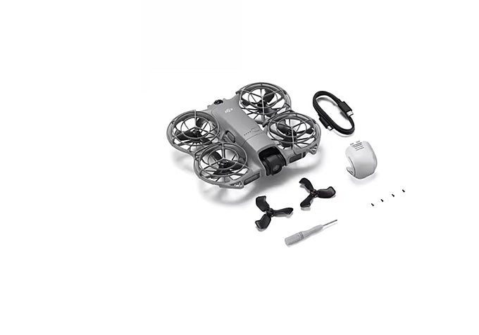 ron DJI Neo 2 con sus protectores de hélice