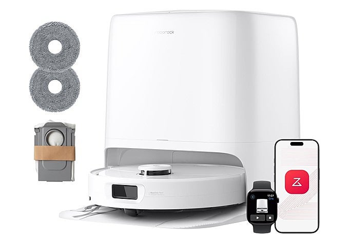 obot aspirador Roborock Qrevo 2 Pro Set en blanco con su base