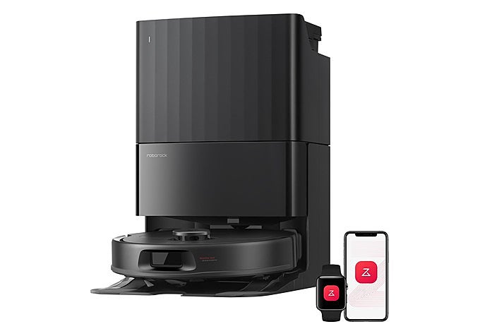 obot aspirador Roborock Qrevo S Pro en negro con su base