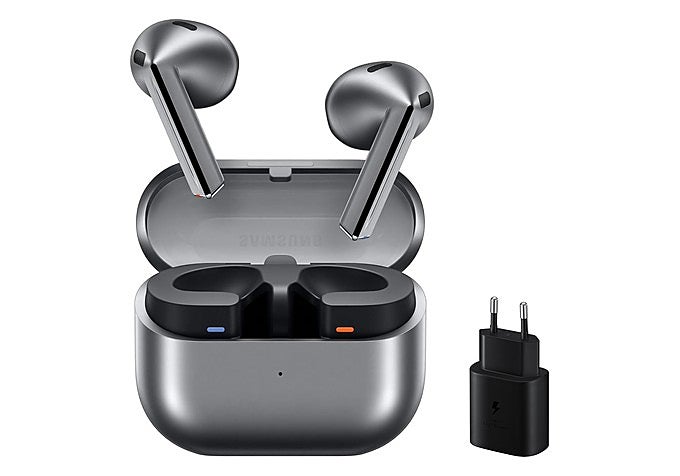 uriculares Samsung Galaxy Buds3 en gris con su estuche