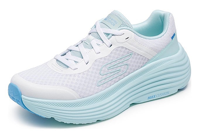 apatillas Skechers MAX Cushioning Endeavour Canova de mujer en blanco y azul claro