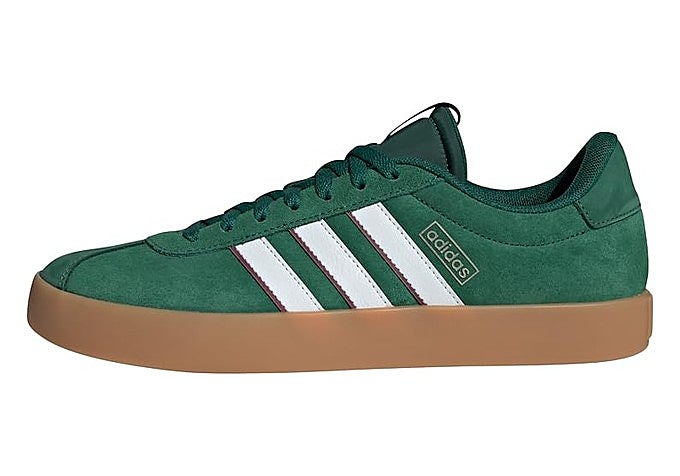 Zapatillas adidas VL Court 3.0 en verde oscuro con blanco y burdeos