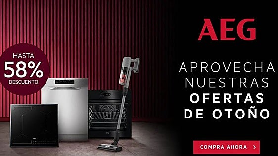 AEG arranca octubre con descuentos de hasta el 58% en electrodomésticos y un 10% extra con este cupón