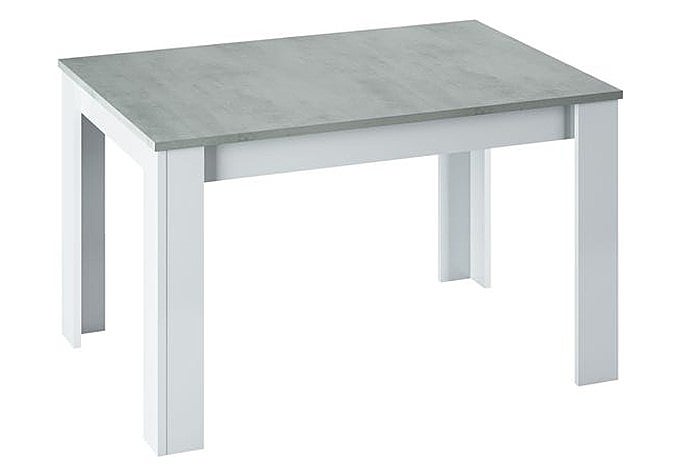 Mesa de comedor extensible Kendra en blanco cemento