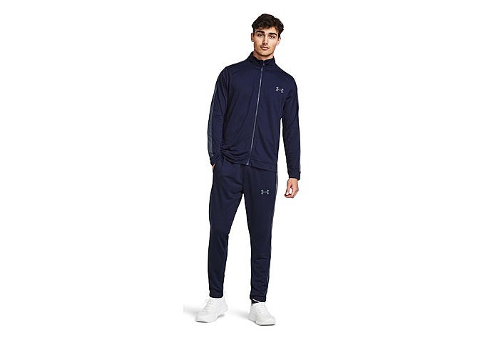 Chándal Under Armour Knit Track Suit en azul medianoche y gris oscuro