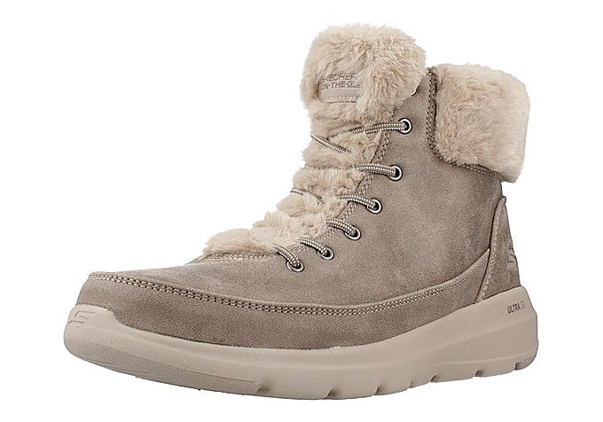 Botines de textil vegano color topo Skechers Glacial Ultra