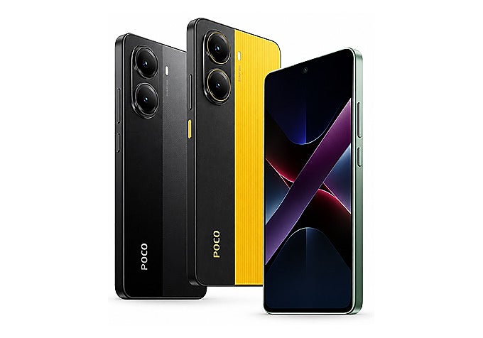 Móvil POCO X7 Pro visto de frente y por detrás