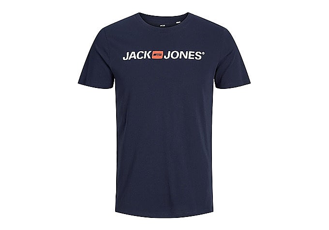 Camiseta Jack & Jones de manga corta en azul marino con el logo en el pecho
