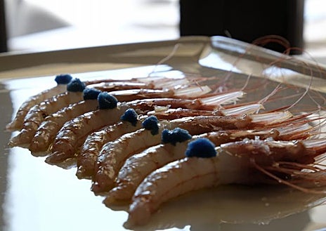 Imagen secundaria 1 - Arriba, los hermanos Sánchez, en Los Marinos José de Fuengirola. Sobre estas líneas, quisquillas y boquerones.